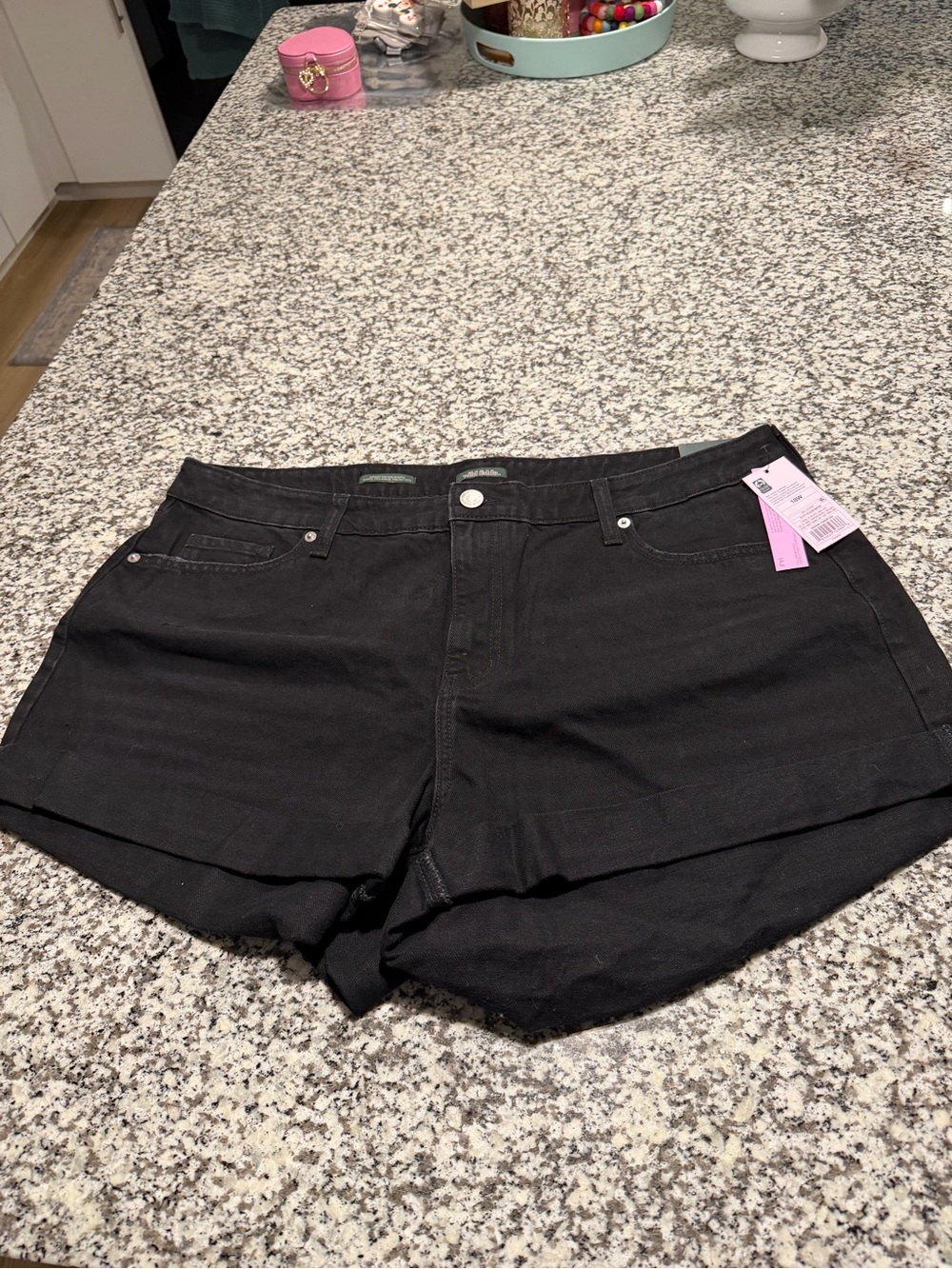 wild fable Black High-Rise Denim Cutoff Shorts